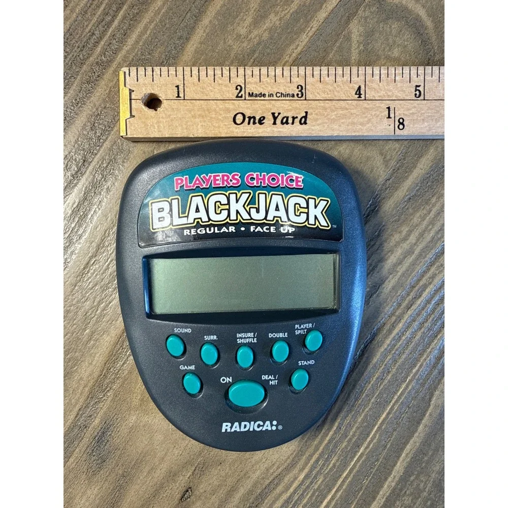 Vintage 1997 Radica Players Choice‎ Blackjack Handheld Game Gray Works